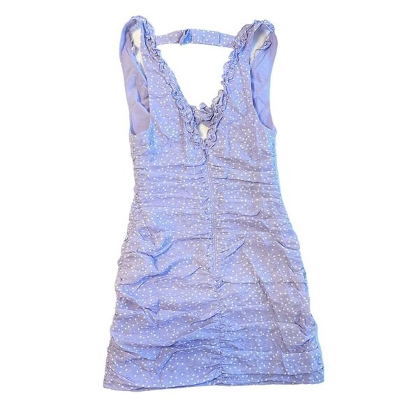 NWT For Love and Lemons Chelsea Purple and White Lovecore Mini Dress - S - Picture 3 of 9